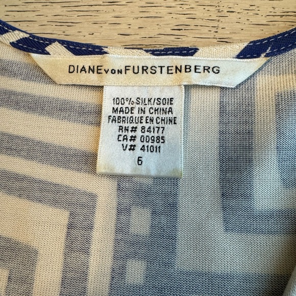 DIANE VON FURSTENBERG DEIANIRA Silk Jersey Geometric Print DRESS Size: 6. - Picture 4 of 8
